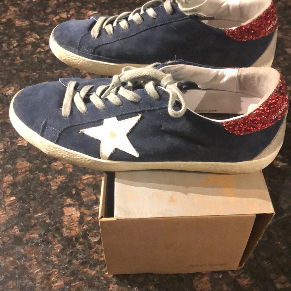 Golden Goose navy suede-red glitter - Picture 1 of 4